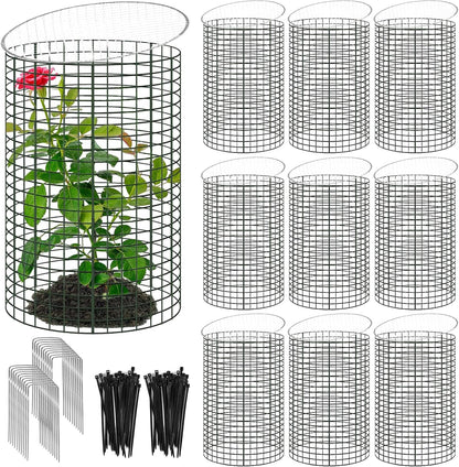 30 Pcs 24'' x 12'' Large Wire Plant Protector from Animals With Metal Cover, 10 Pack Metal Plant