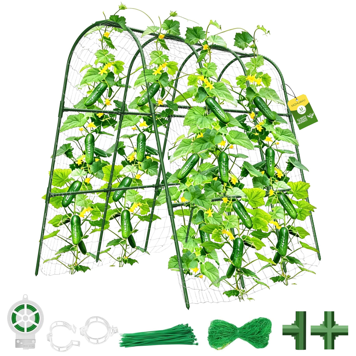 MQHUAYU Cucumber Trellis for Raised Bed,U-Shape Garden Trellis for Climbing Plants Outdoor, Metal