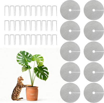 10pc 15.7" Plant Pot Covers Custom Cut Plant Pot Grids to Protect Soil from Animals for Indoor &
