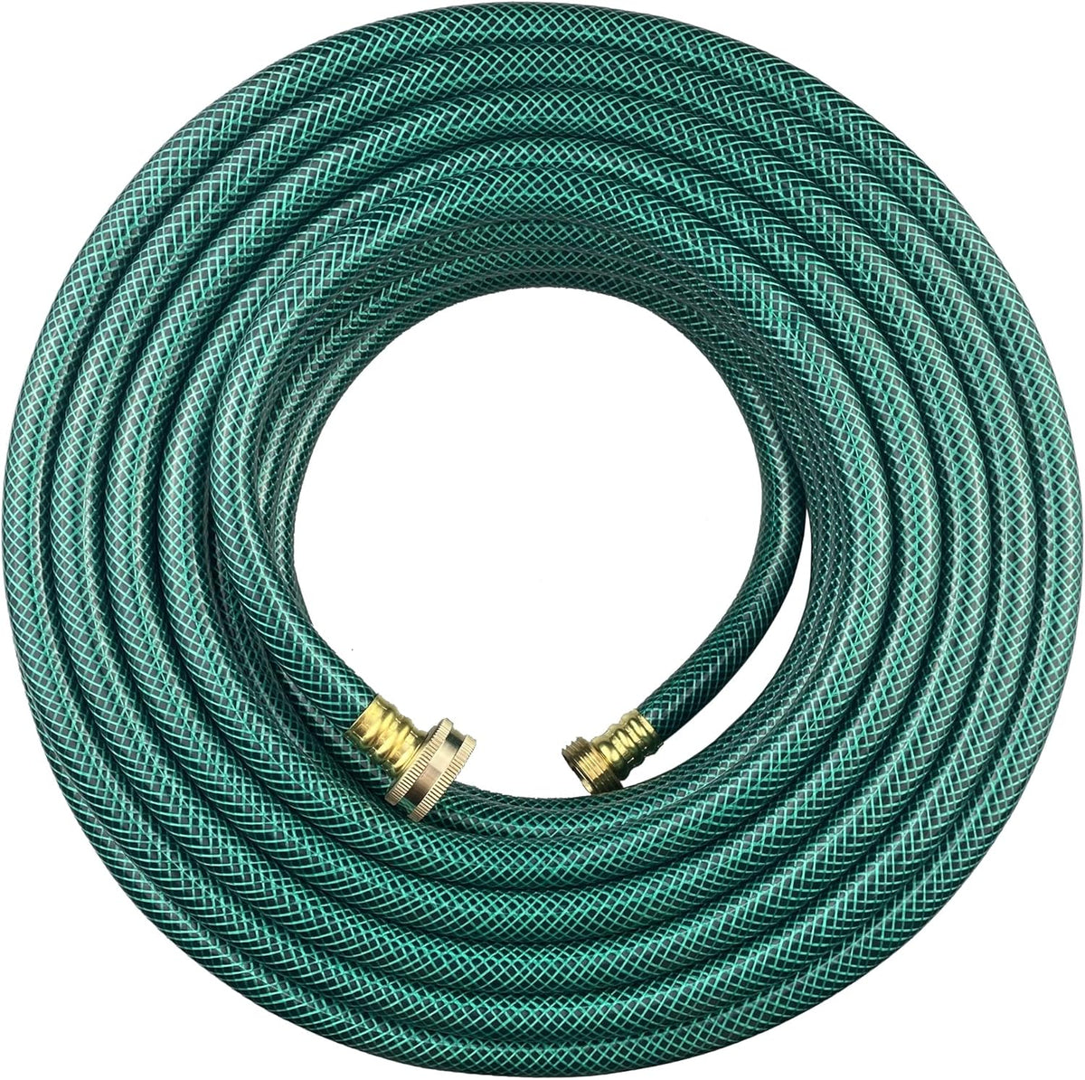 PVC Garden Hose 1/2 Inch Green Heavy Duty Water Hose with Solid Brass Fittings,No Leaking