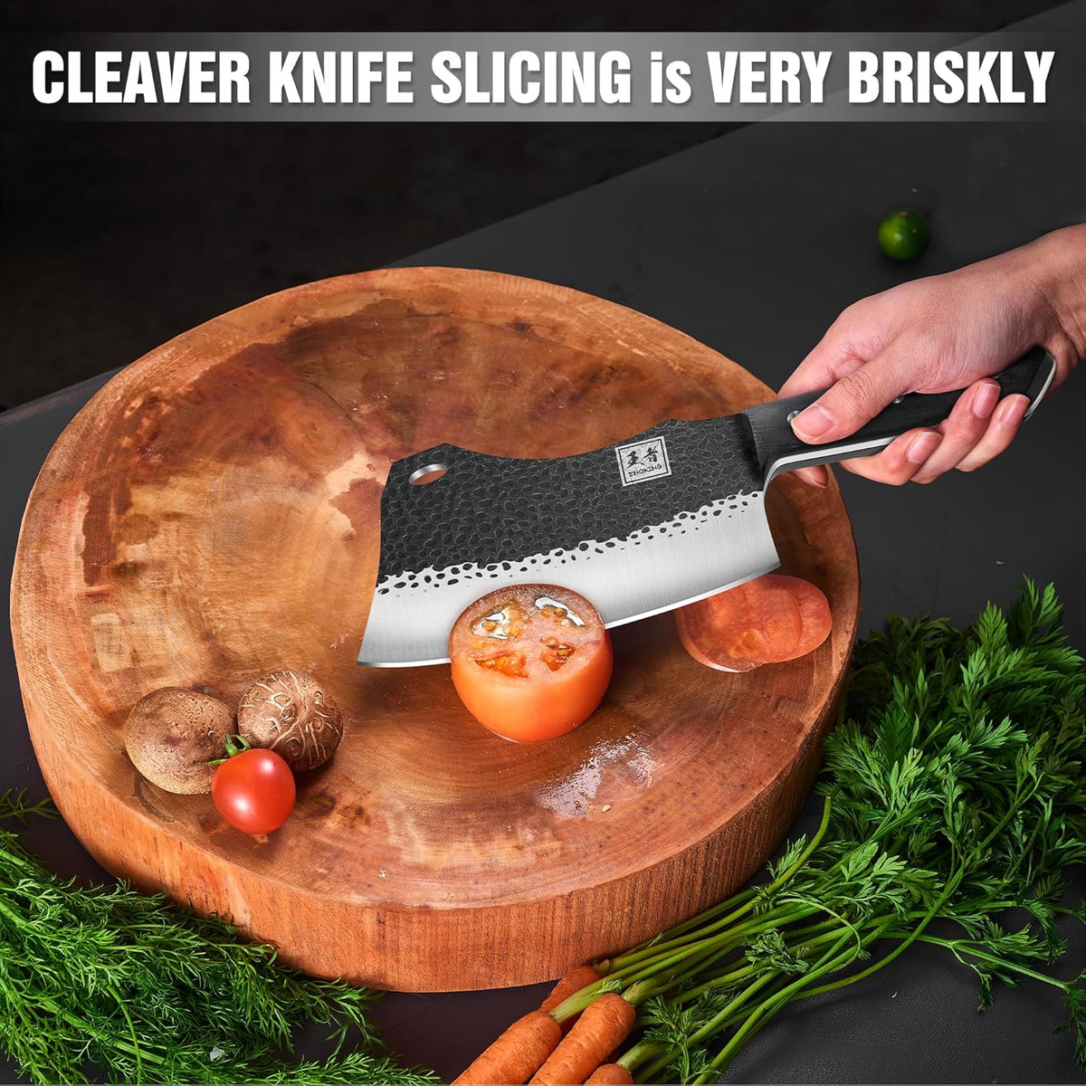ENOKING 7.1″ Butcher Knife & Chef’s Knives – Hand Forged High Carbon Stainless Steel, Full Tang for