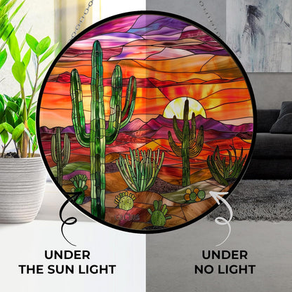 Cactus Stained Glass Suncatcher Stained Glass Window Hanging Home Decor Garden Halloween Christmas