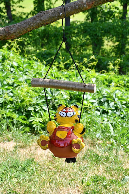 Ceramic Garden Decor - Cat Lawn Stake - Outdoor Statue - Perfect, Unique Gifts for Gardeners Woman