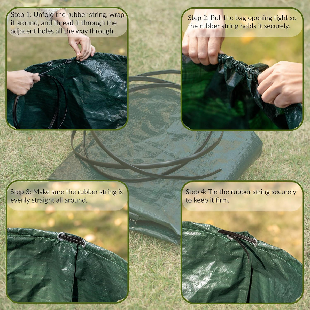Gardenised 72-gallon Heavy-Duty Self-Standing Collapsible Leaf Bag with Handle and Sturdy Scoop for
