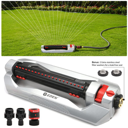 Eden 96216 Heavy Duty Turbo Oscillating Sprinkler, Covers Up to 4,900 sq. ft., 20 Precision