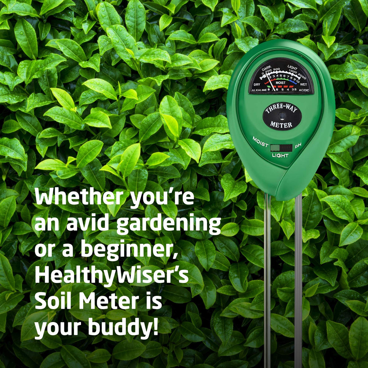 Soil Moisture Meter, Accurate Soil Moisture/PH/Light Meter Plant Soil Test Kit Indoor Outdoor Use