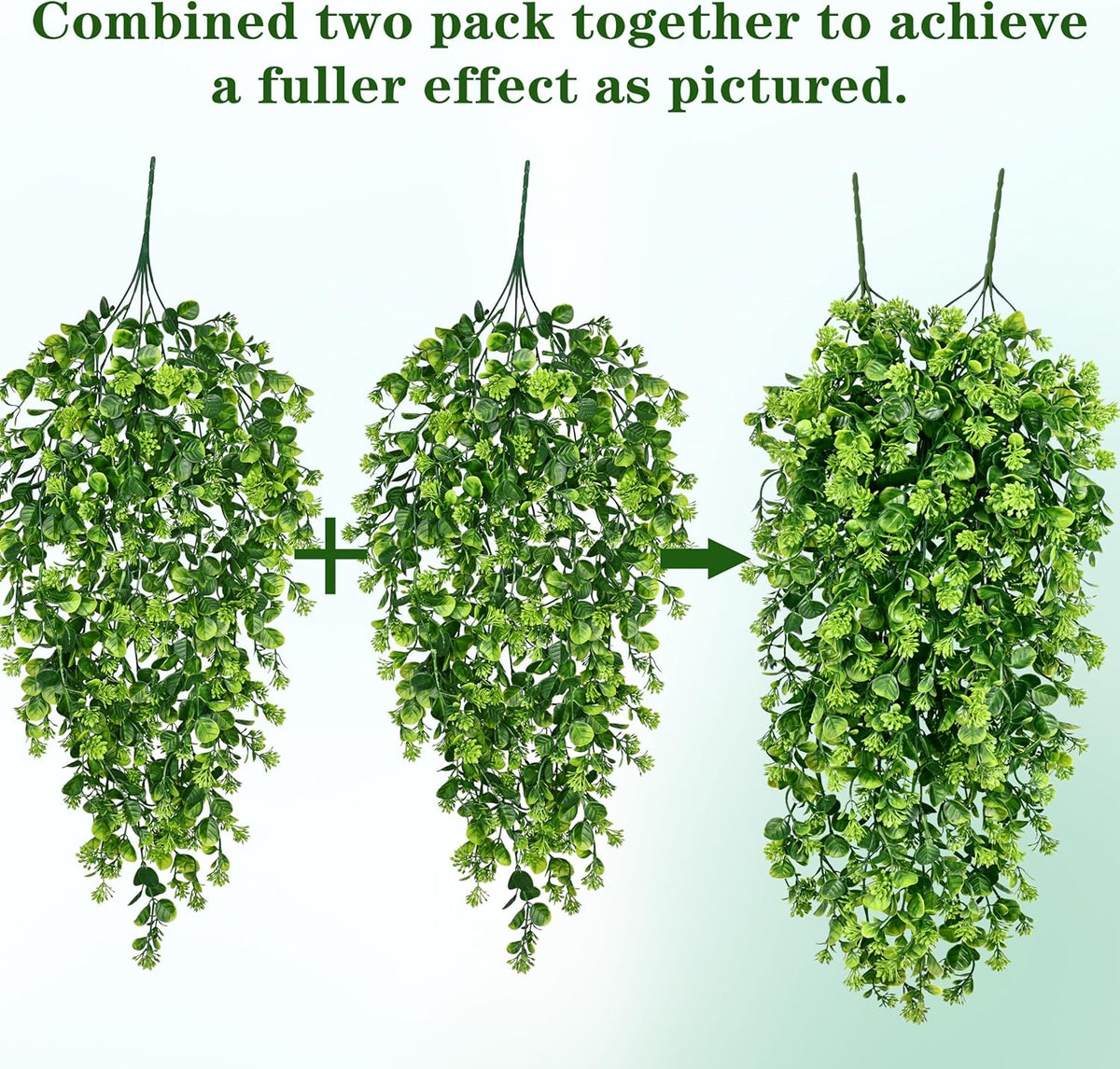Waipfaru 4Pcs Fake Hanging Plants 3ft Fake Plants UV Resistant Fake Vines Artificial Decor for