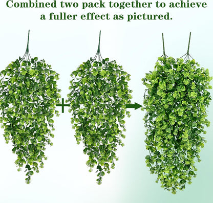 Waipfaru 4Pcs Fake Hanging Plants 3ft Fake Plants UV Resistant Fake Vines Artificial Decor for