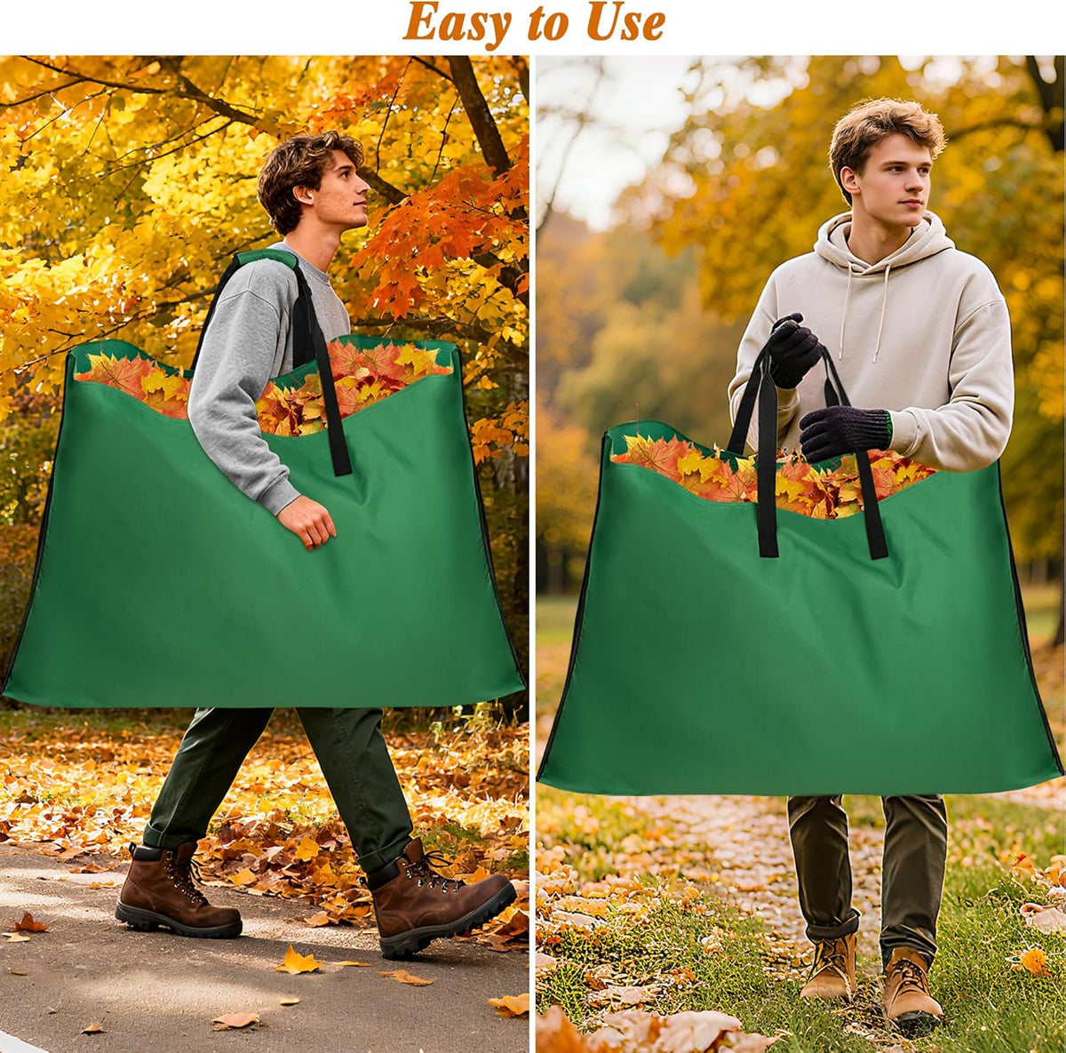 Leaf Bag for Collecting Leaves, 600D Oxford Cloth Collapsible Reusable Garden Yard Waste Tarp