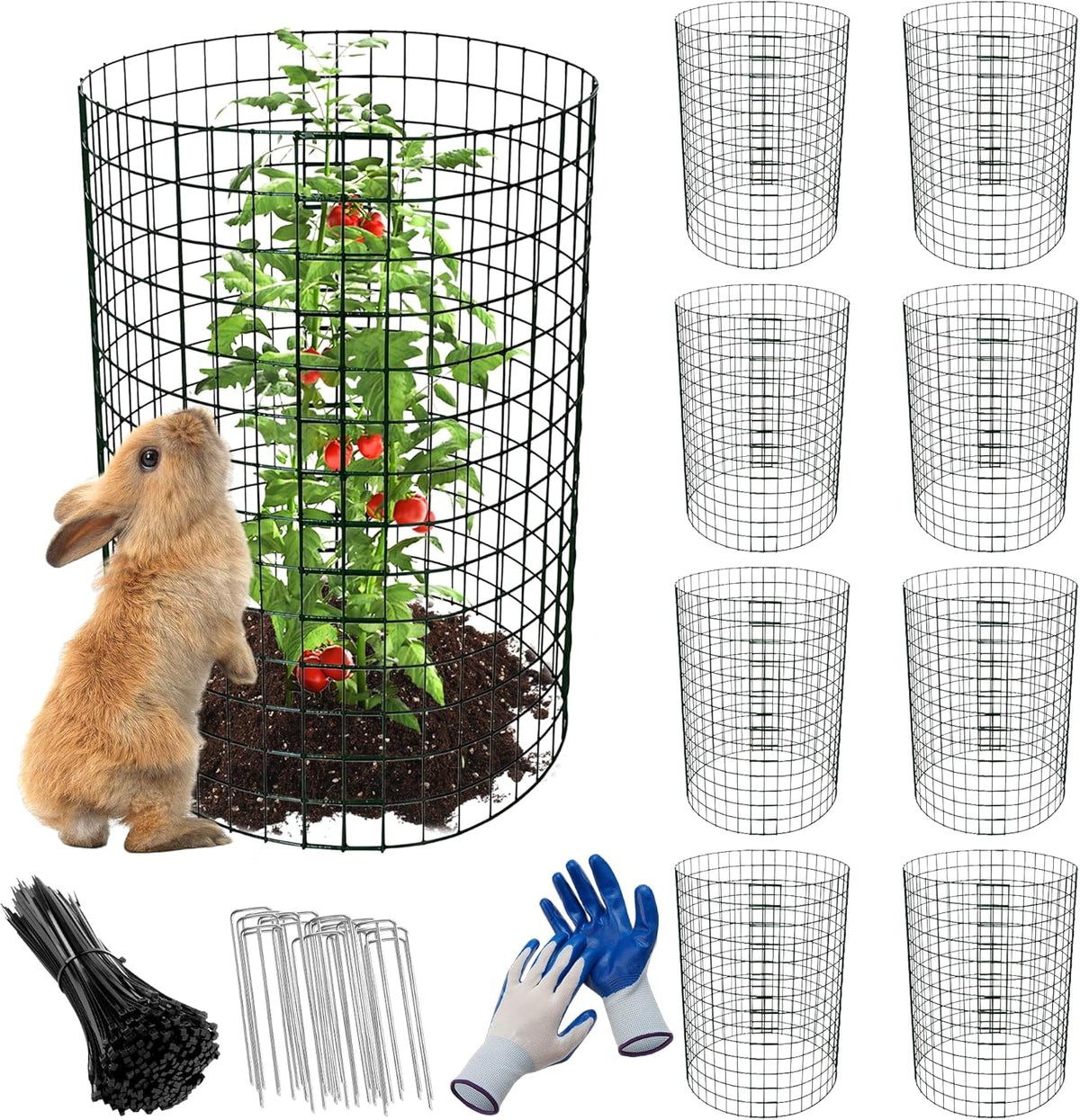 8 Pack Plant Protectors from Animals, 20"x 12" Wire Plant Protector, Wire Cages for Plants with
