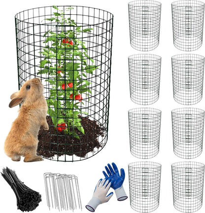 8 Pack Plant Protectors from Animals, 20"x 12" Wire Plant Protector, Wire Cages for Plants with