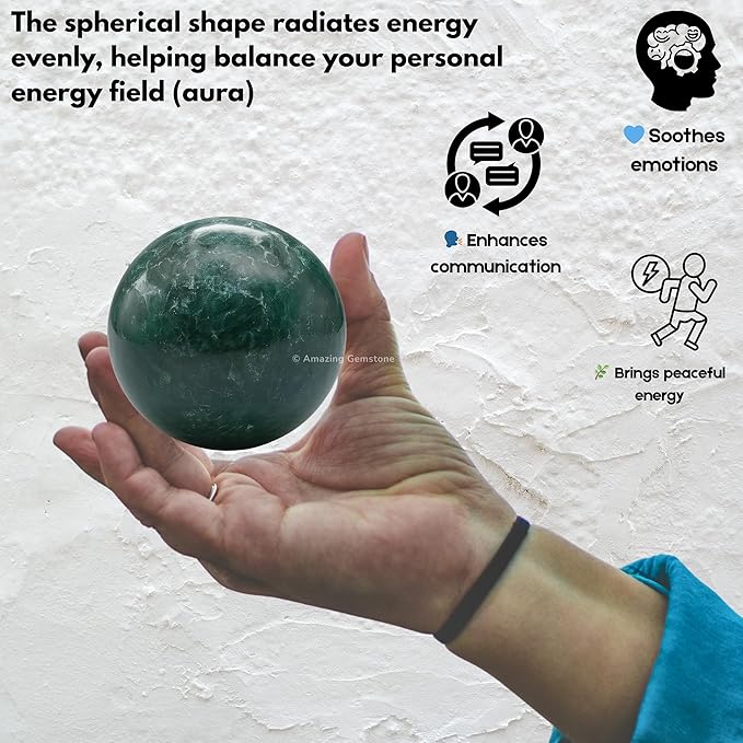 Amazing Gemstone Moss Agate Crystal Ball with Stand - 2" Inches Crystal Sphere Meditation Balls for