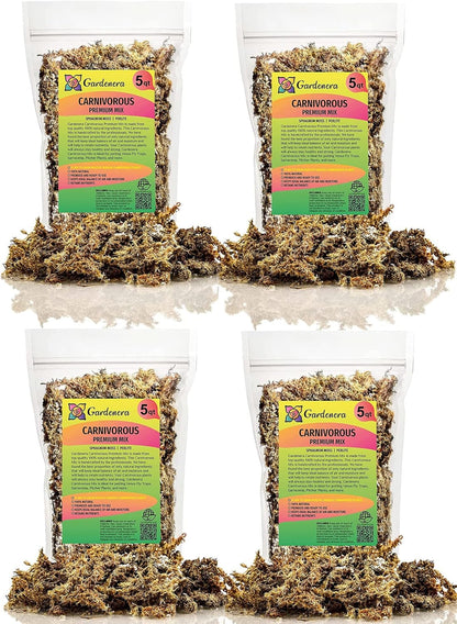 Gardenera Sphagnum Moss Potting Mix for Carnivorous Plants - 20 Quart - Moss and Perlite Blend for
