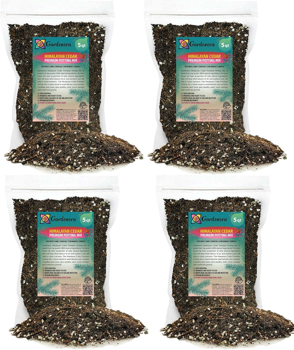 Gardenera Premium Himalayan Cedar Potting Soil Mix - Perfect Balance of Nutrients, Drainage, and