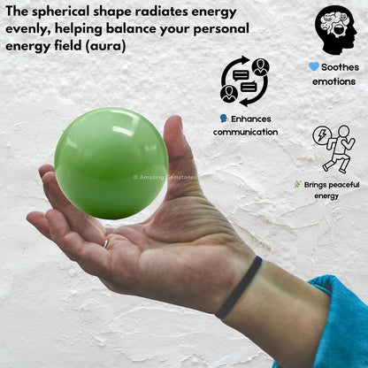 Amazing Gemstone Green Aventurine Crystal Ball with Stand - 2 Inches Crystal Sphere Meditation