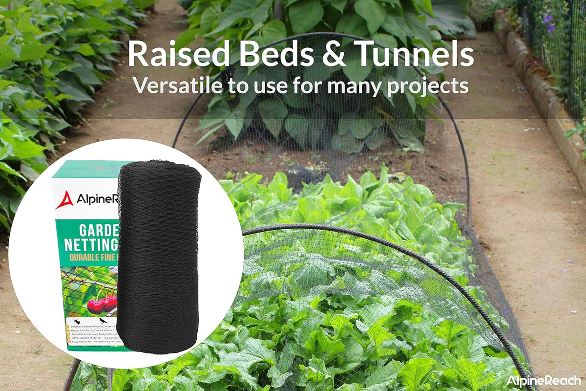 AlpineReach Garden Netting 7.5 x 65 ft Heavy Duty Bird Net, Deer, Plant Protection Extra Strong