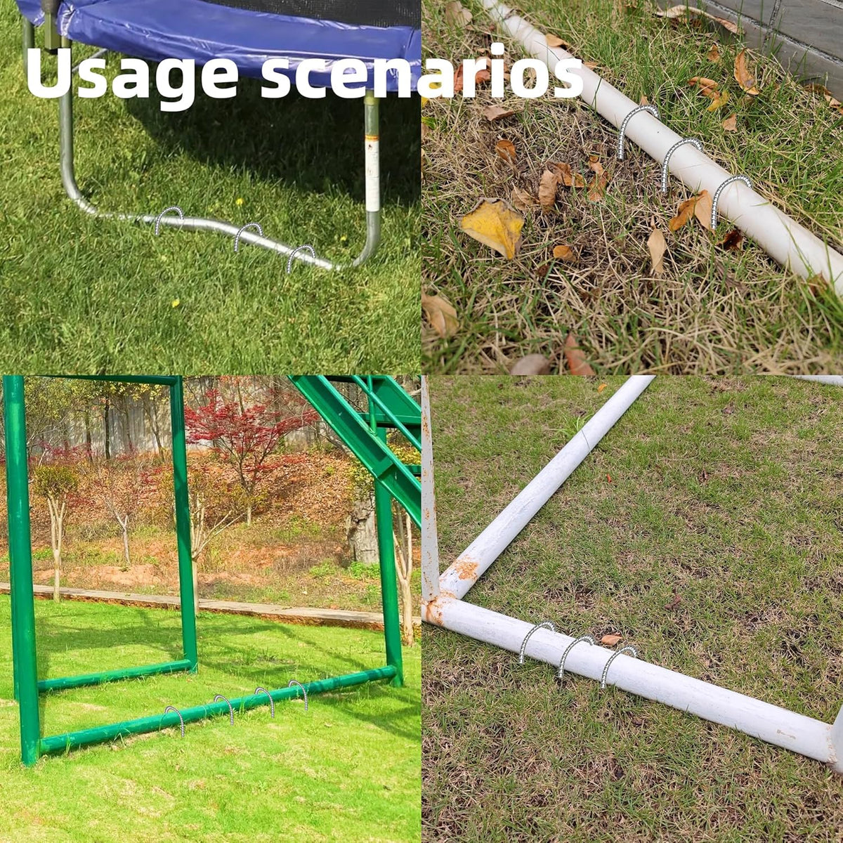 11 Pack Ground Garden Rebar Stakes Rebar 12 Inch Anti-Rust Galvanized Steel U Shape Hook Heavy Duty
