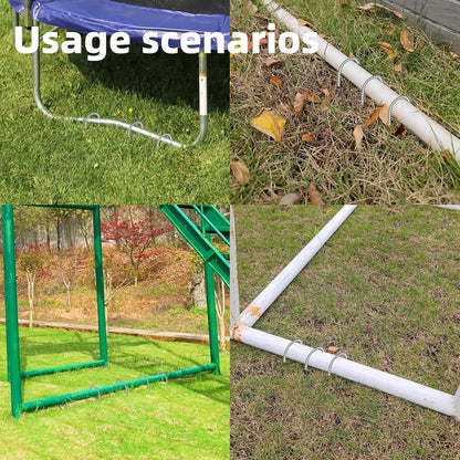11 Pack Ground Garden Rebar Stakes Rebar 12 Inch Anti-Rust Galvanized Steel U Shape Hook Heavy Duty