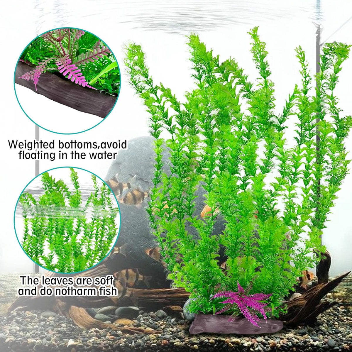 Hamiledyi Aquarium Plastic Plants Aquarium Decor Artificial Fish Tank Plants,Tall Fish Tank