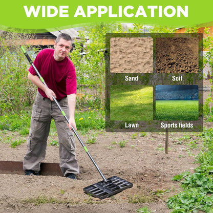 WORKPRO Lawn Leveling Rake, Heavy Duty Leveling Rake with 17” x 10” Ground Plate, Yard Leveling