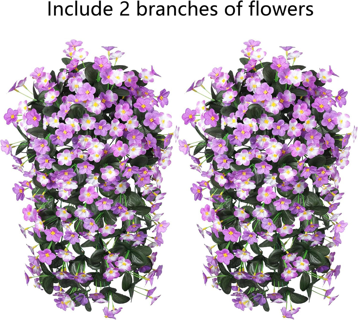 HyeFlora 2PCS Artificial Fall Hanging Flowers for Outdoors, Faux Daisy Muns Plants Fake Silk Orchid
