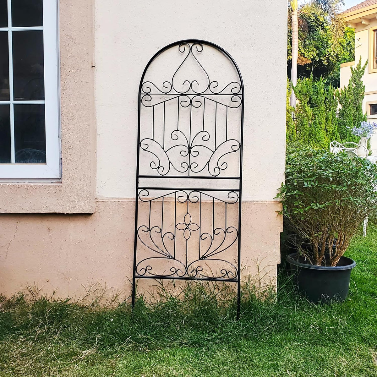SCENDOR Trellis for Climbing Plants 59" H x 22" W Metal Unique Design Decorative Garden Structure