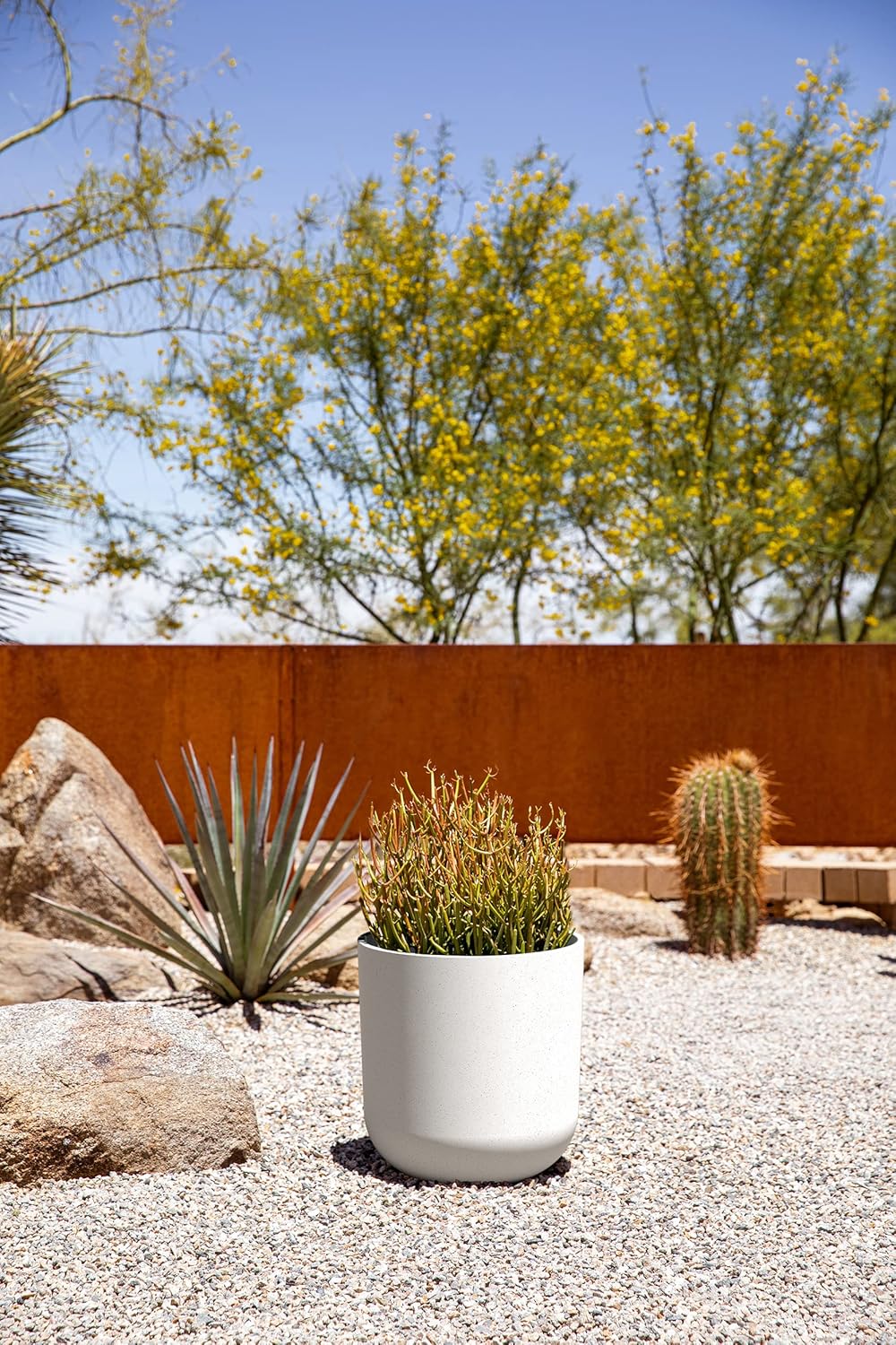 Veradek Mason Series Lima Planter - Round Planter for Indoor or Outdoor Porch/Garden | Made from