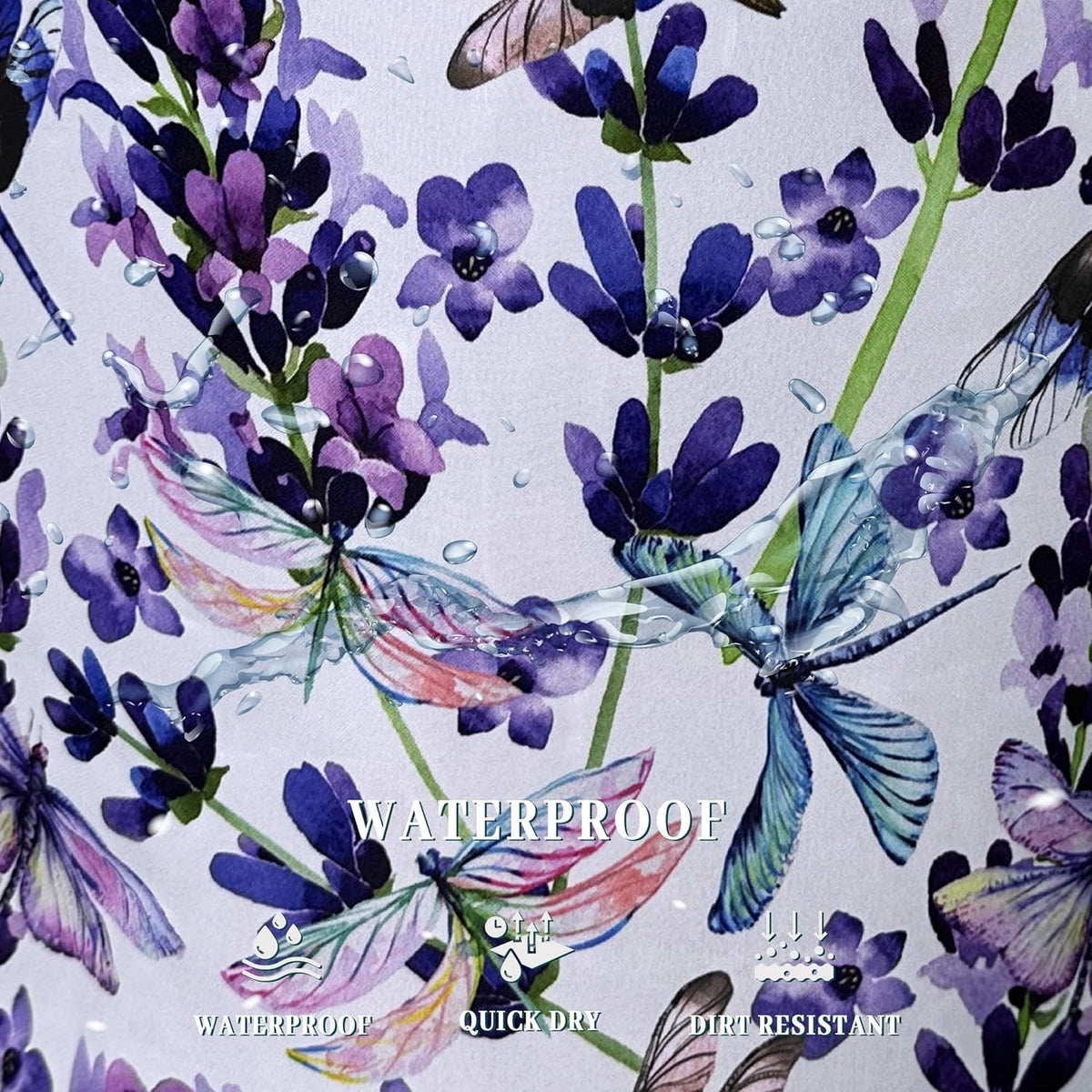 Dragonfly Laundry Basket Foldable With Handles Purple Floral Tote Bag Oxford Cloth Colorful Laundry