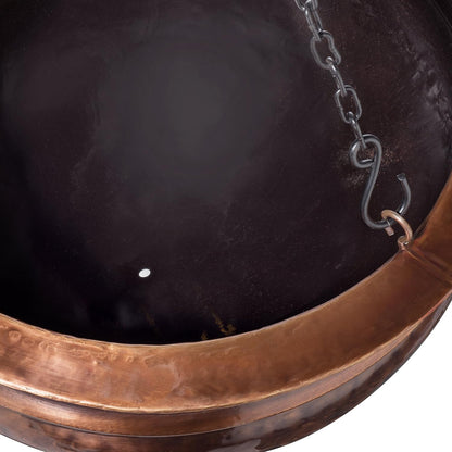 H Potter Hanging Copper Planter with Antique Finish and Chain Outdoor Plant Flower Pot for Home