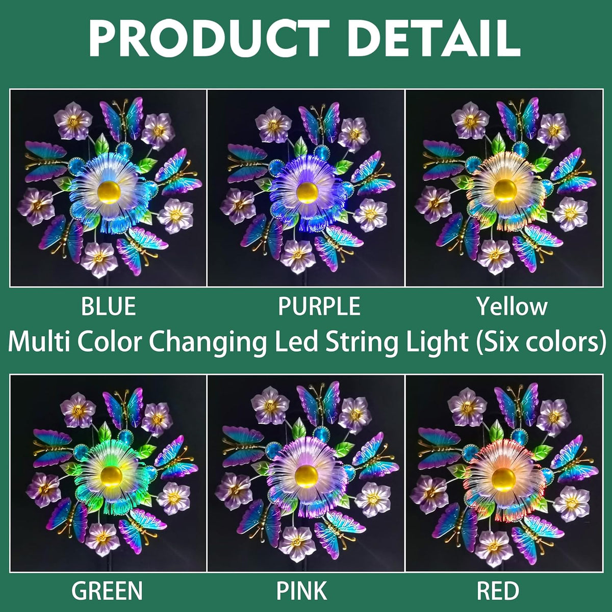 Solar Wind Spinners Outdoors for Yard and Garden - 40 Inch Metal Wind Sculpture, Outdoor Kinetic