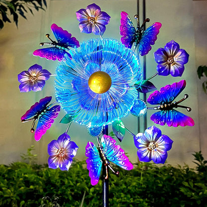 Solar Wind Spinners Outdoors for Yard and Garden - 40 Inch Metal Wind Sculpture, Outdoor Kinetic