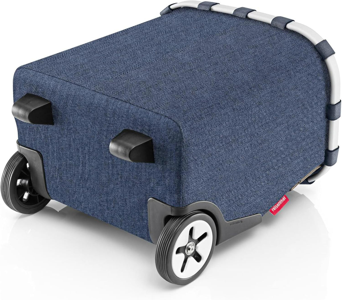 reisenthel carrycruiser Herringbone Dark Blue - Portable Shopping Trolley with Sturdy Aluminum