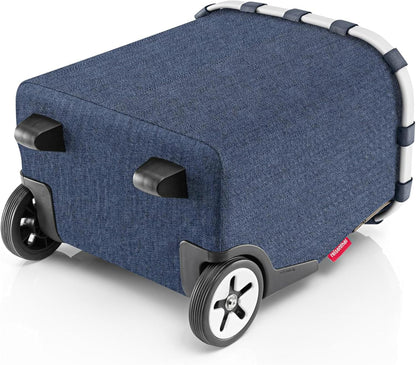 reisenthel carrycruiser Herringbone Dark Blue - Portable Shopping Trolley with Sturdy Aluminum