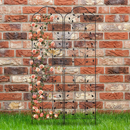 hogardeck 4 Packs 84 * 19 inch Metal Garden Trellis for Climbing Plants Outdoor,Heavy Duty,Black