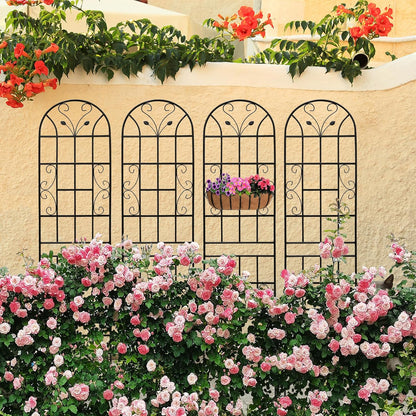 6 Pack Metal Garden Trellis 86.7" Tall Outdoor Climbing Plant Support for Roses, Flowers, Rustproof