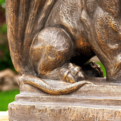 Zaer Ltd. Set of 2 Garden Griffin Statues, Magnesium-Cement Sculptures, 28.3" H Outdoor Entrance