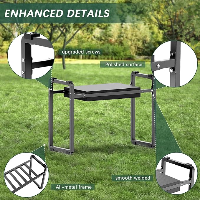 FLINTER 10.2" Wider Garden Kneeler and Seat, Upgraded Heavy Duty Thick Gardening Bench for Kneeling