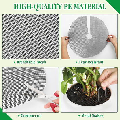 10pc 15.7" Plant Pot Covers Custom Cut Plant Pot Grids to Protect Soil from Animals for Indoor &