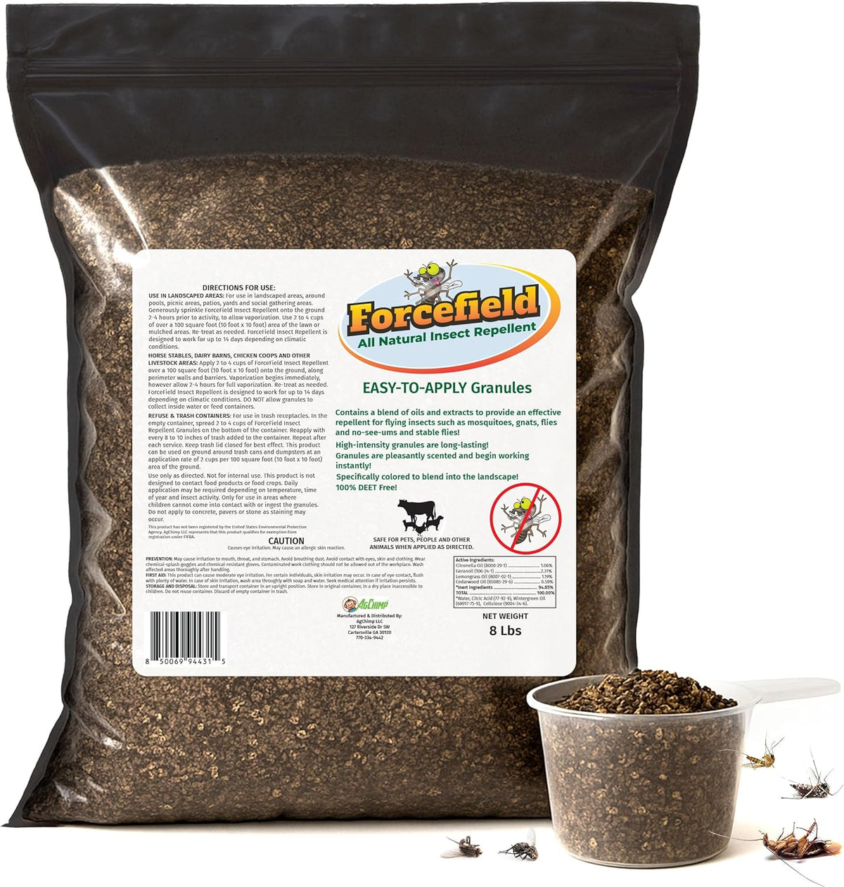 ForceField Natural Flea, Tick, Mosquito Yard Treatment - Repellent Granules for Backyard Mosquito