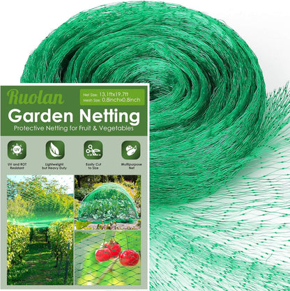 Ruolan Bird Netting for Garden Protect Vegetable Plants and Fruit Trees13X20Ft,Plastic Trellis