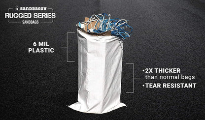 Sandbaggy Large Sandbags - Size: 31" x 45" - Thick Heavy Duty Contractor Bags, Heavy Duty Garbage
