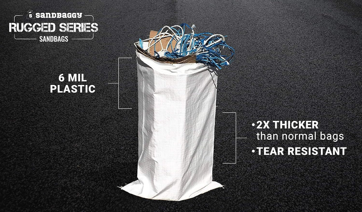 Sandbaggy Large Sandbags - Size: 25" x 40" - Thick Heavy Duty Contractor Bags, Heavy Duty Garbage