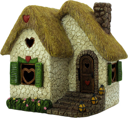 PRETMANNS Fairy Garden House for Outside – Sturdy Building 7” High with Door That Opens – Adorable