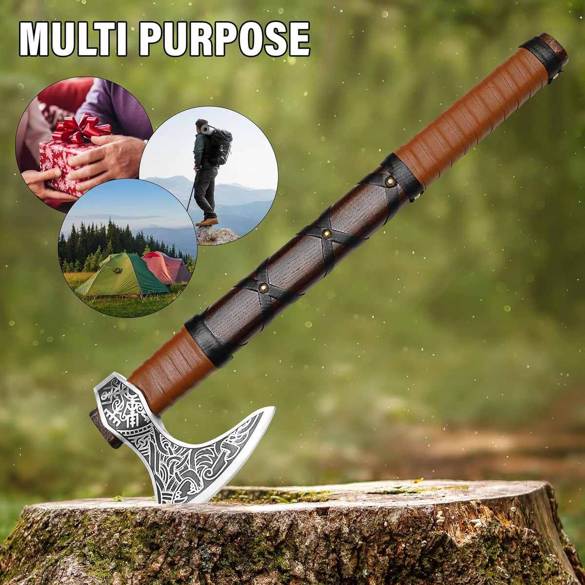 SHINY CRAFTS-Axes Viking Axe Hatchet Norse Axe Best Tomahawk Viking Bearded Axe- Beautiful Camping