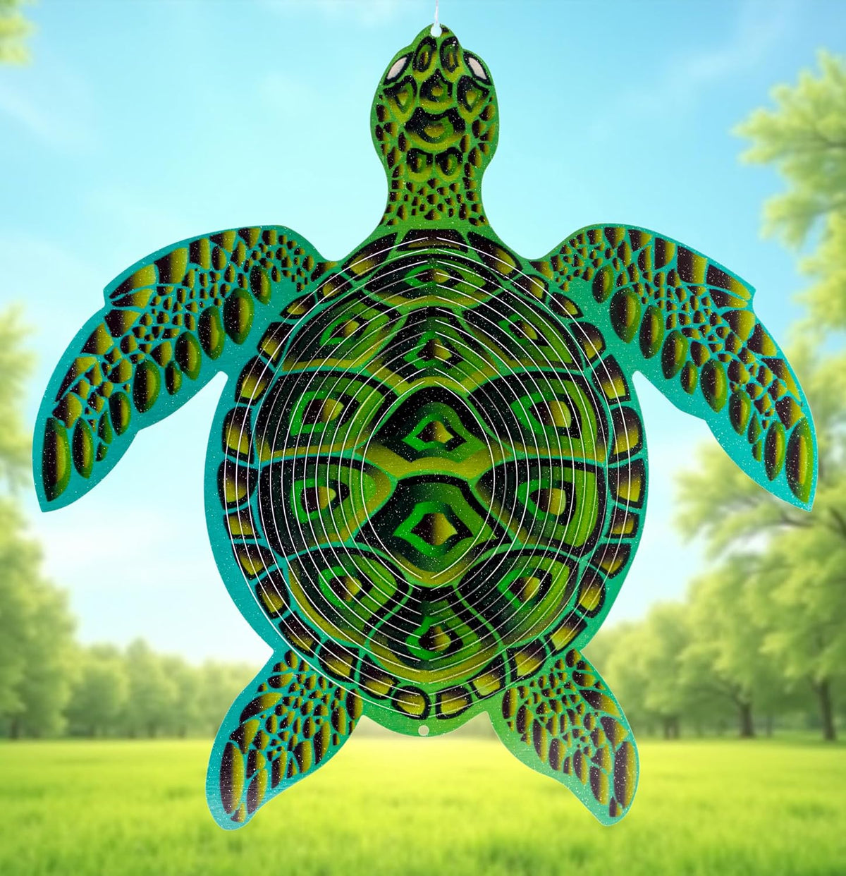 ISEO Turtle Wind Spinner for Yard and Garden, Hanging Outdoor Decor, Yard Art, Porch and Patio