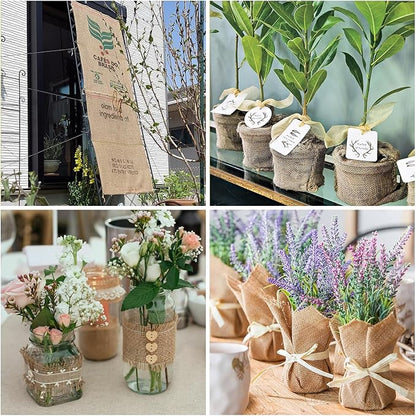 Svepndic 40in x 19ft Multipurpose Natural Burlap Fabrics Tree Wraps Rolls Tree Trunk
