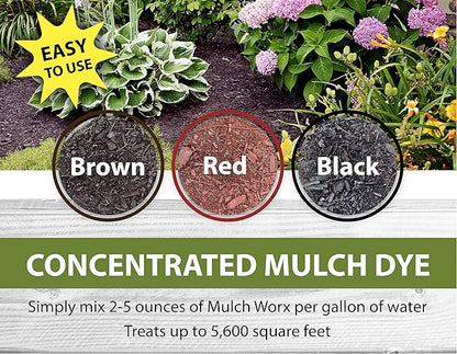 MulchWorx Black Mulch Color Concentrate - 5,600 Sq. Ft. - Pure Midnight Black Mulch Dye Spray