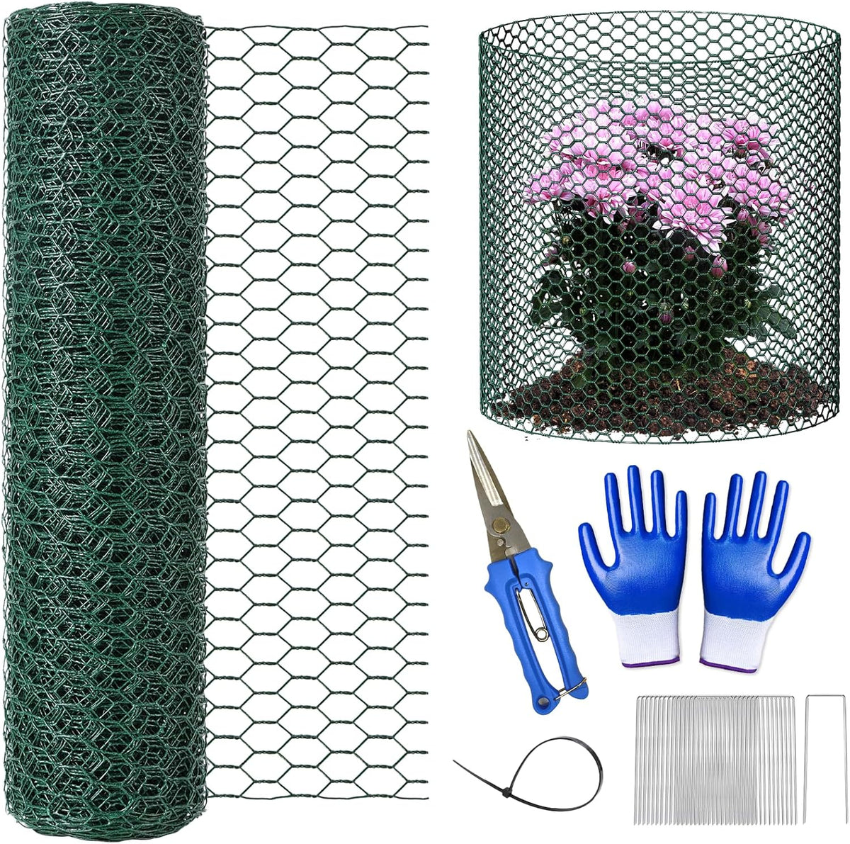 32.8Ft x 16In Plant Protectors from Animals, Metal Plant Chicken Wire Cages Covers Garden Netting