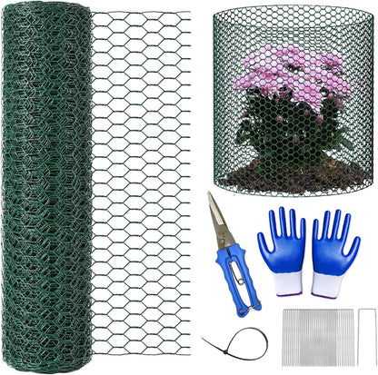 32.8Ft x 16In Plant Protectors from Animals, Metal Plant Chicken Wire Cages Covers Garden Netting