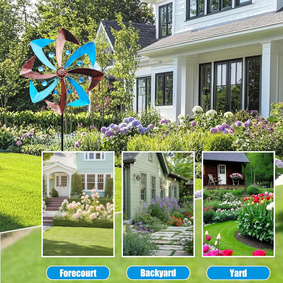 Wind Spinners Outdoor, 10 inch Wind Sculptures & Spinners, Metal Kinetic Wind Spinner, Decorative